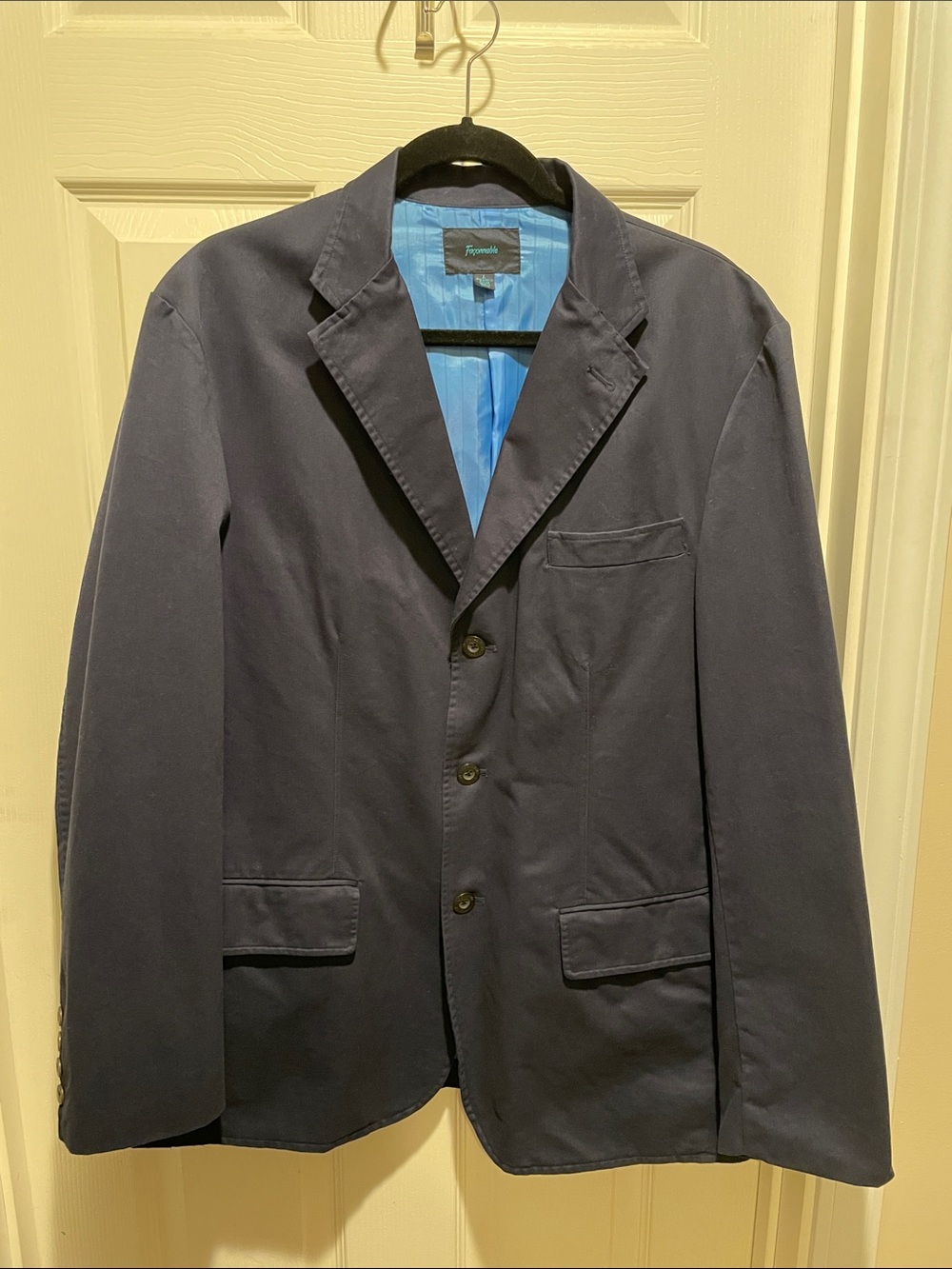 Faconnable navy cotton blazer